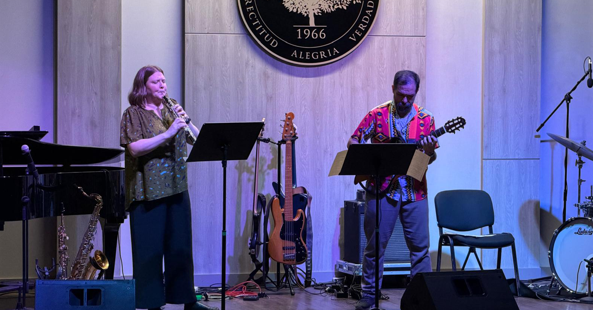 Professor Lindsay Flowers performs with faculty at Universidad del Norte in Barranquilla, Colombia. 