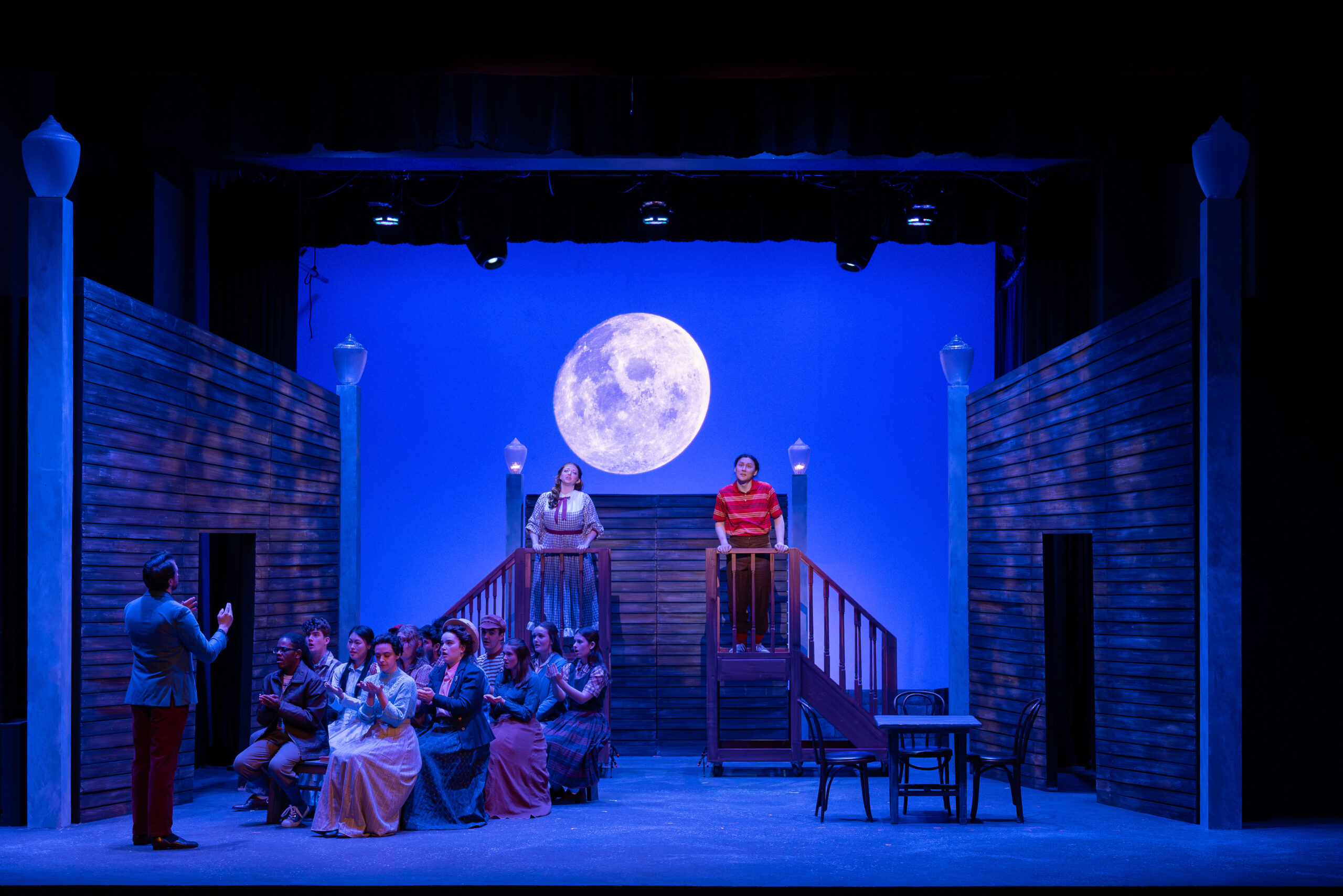A photo of University Opera performing Our Town.