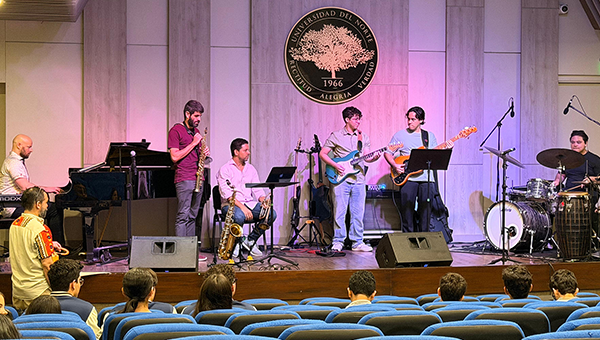 Professor Johannes Wallmann, piano, performs with musicians from Universidad del Norte in Barranquilla, Colombia. 